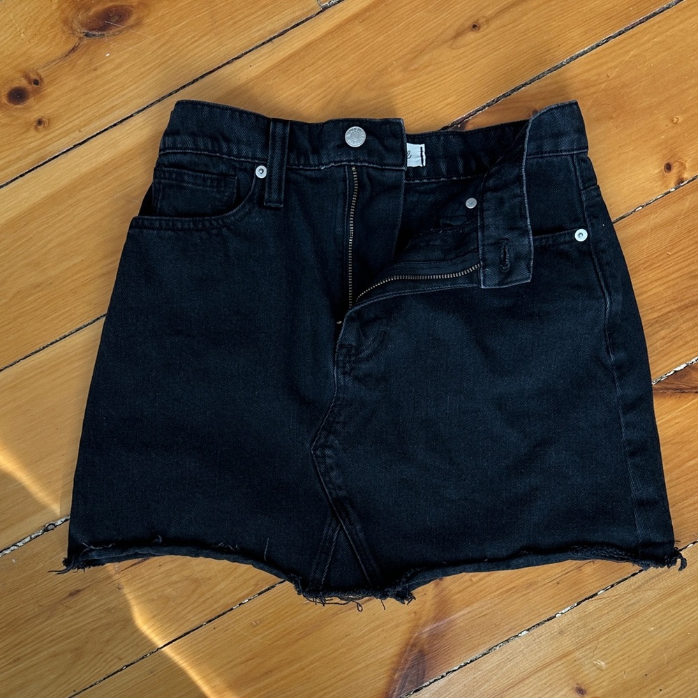 Madewell Black Denim A-line Mini Skirt Size 24